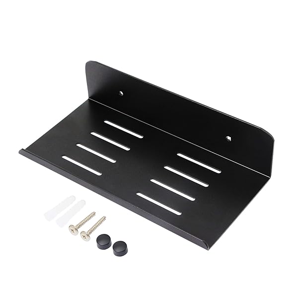 SinLoon "SinLoon 7.8" Satin Aluminum Wall Shelf for Small Speakers, Tablets & Toiletries - Stylish Bathroom Storage Solution"