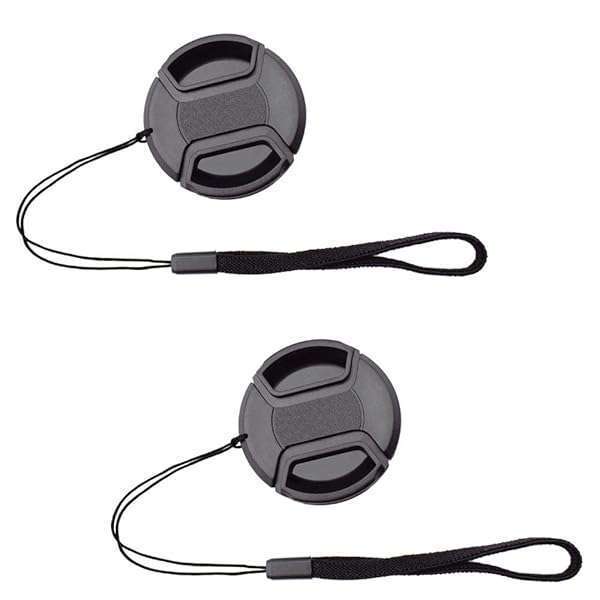 37mm Snap-on Lens Cap & Keeper for Olympus 14-42mm Lens - ULBTER Center Pinch Cap & Strap 2-Pack