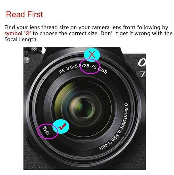 ULBTER ULBTER 55mm Lens Cap Cover for Sony E-Mount FE 28-70mm - 2 Pack for Alpha A7 Series Cameras - View 4 of 8