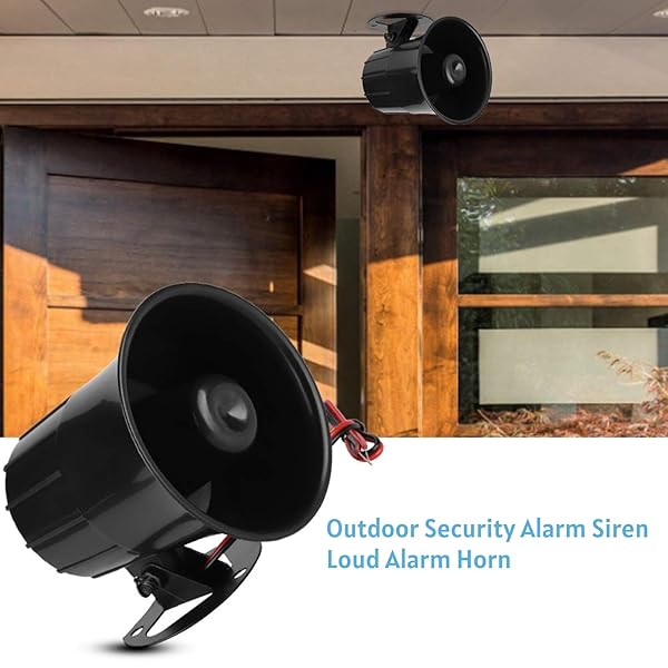 Dioche Wired Electric Siren Horn 110dB for Indoor Outdoor Security Protection System with Bracket DC 12V Loud Alarm - View 6 of 10