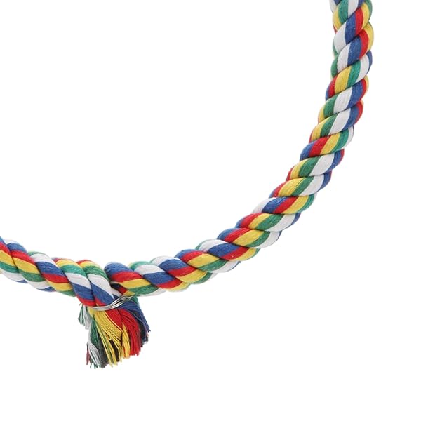 Wontee Colorful Bird Rope Swing Climbing Toy for Parrots Budgie Parakeet Cockatiel Cockatoo Conure Size M 10.4 Inch - View 7 of 7
