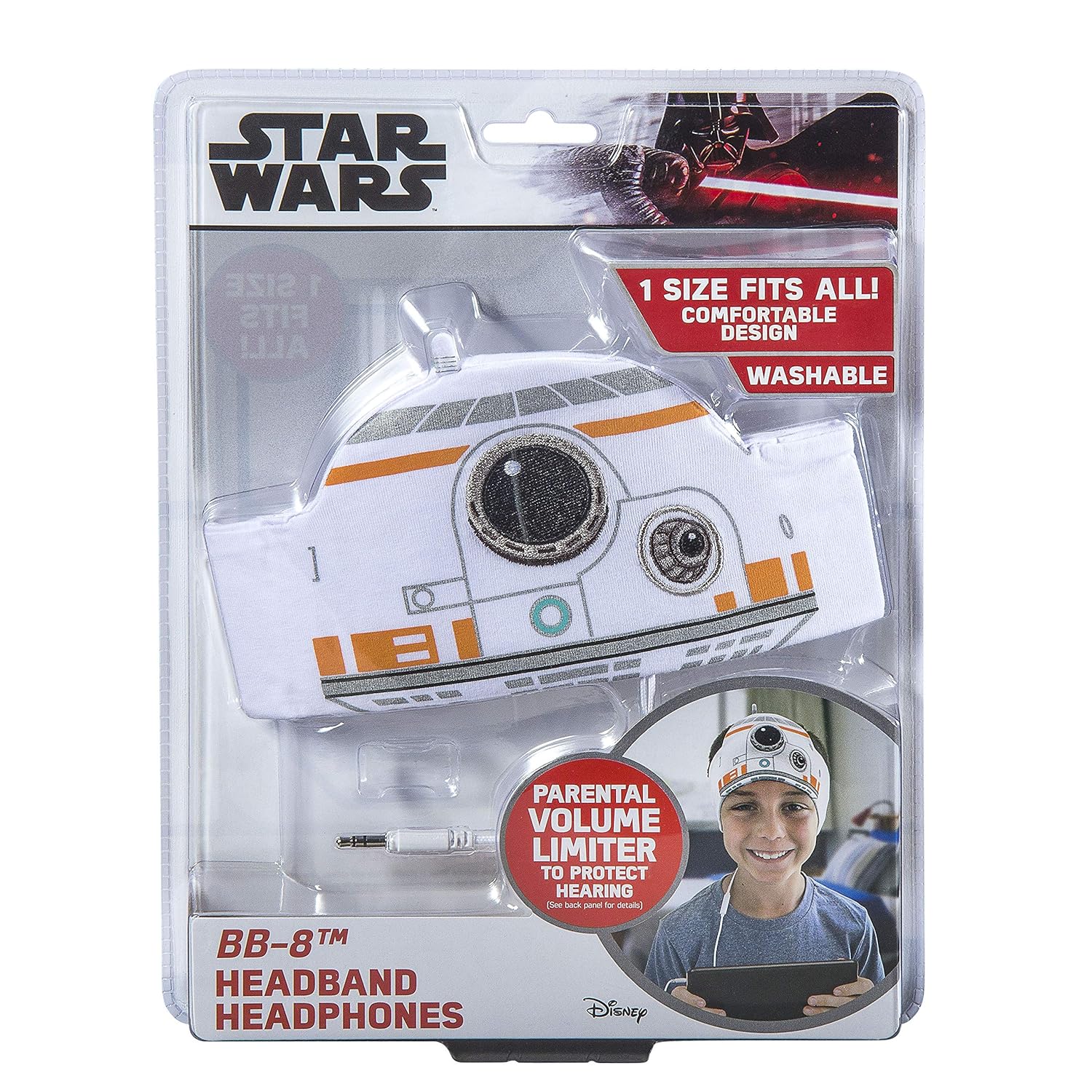 eKids Star Wars Kids Headphones with Volume Limiting Ultra Thin Stereo Speakers Soft Headband for Toddlers and Children for School Home Travel - View 4 of 7
