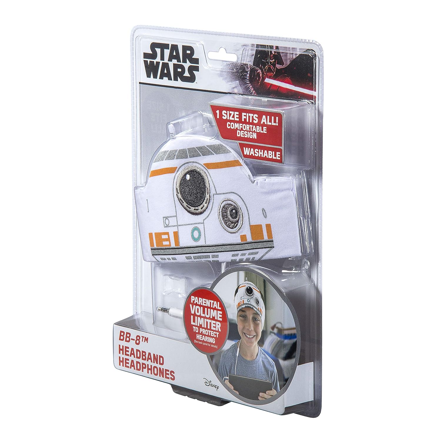 eKids Star Wars Kids Headphones with Volume Limiting Ultra Thin Stereo Speakers Soft Headband for Toddlers and Children for School Home Travel - View 5 of 7