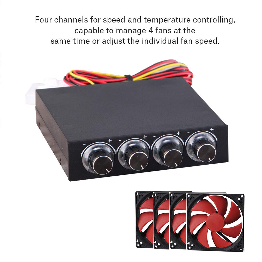 Lazmin PC Fan Speed Controller 4 Channel Computer Cooling Fan Adjuster with Blue LED for Optimal Heat Management - View 3 of 5