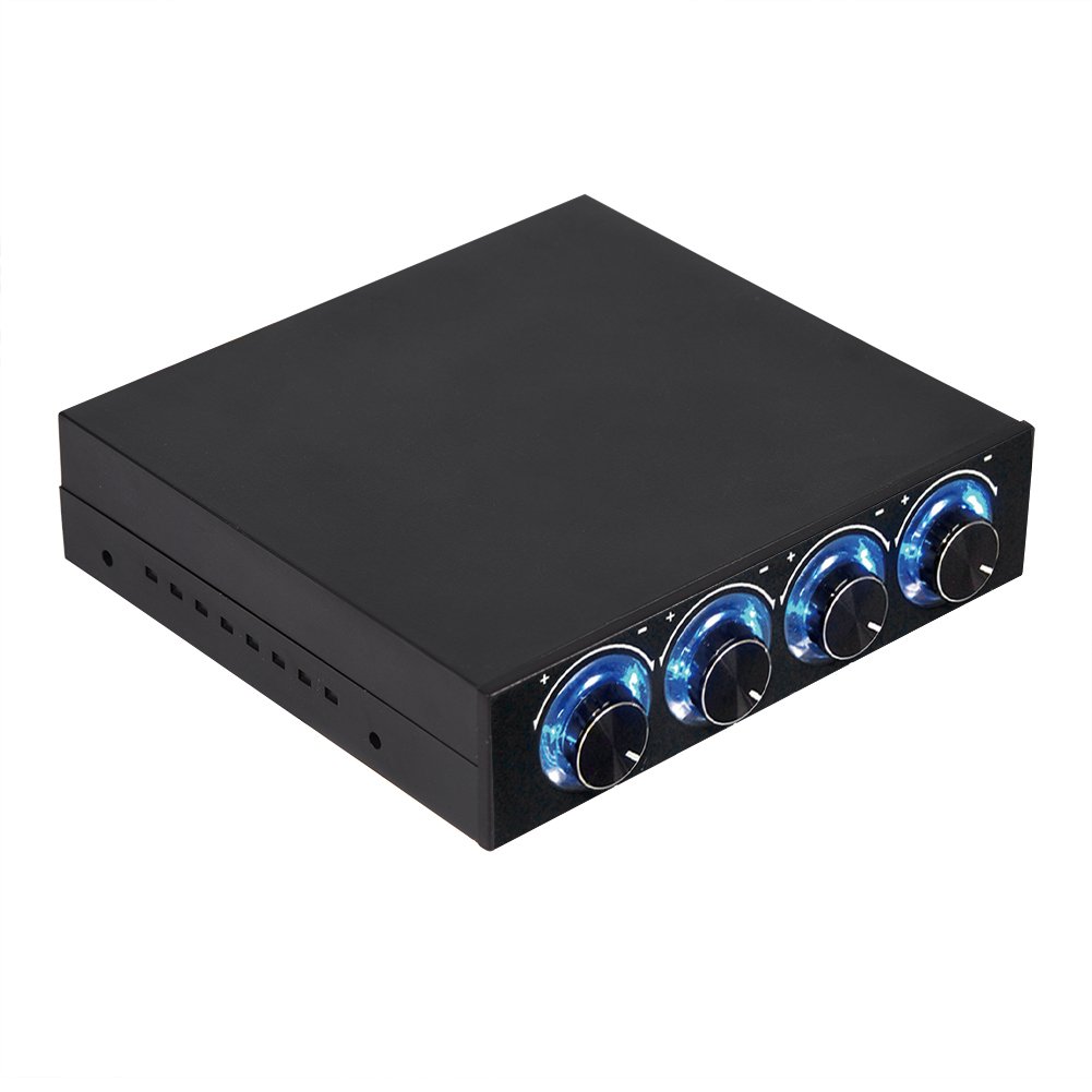 PC Fan Speed Controller 4 Channel Computer Cooling Fan Adjuster with Blue LED for Optimal Heat Management