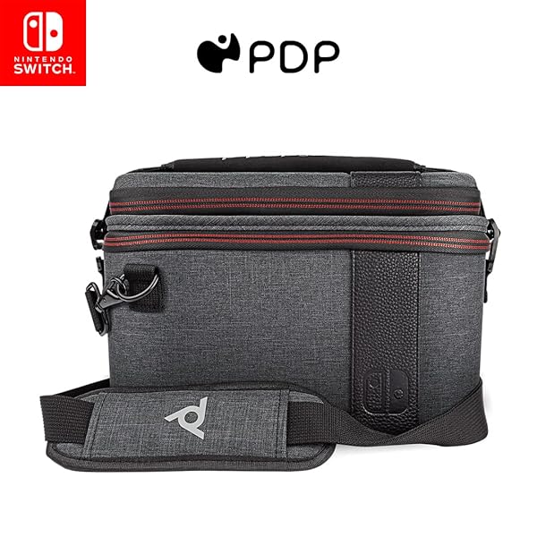 PDP Elite PDP Gaming Pull-N-Go Case for Nintendo Switch: 2-in-1 Travel Storage with Removable Compartments - Grey Edition