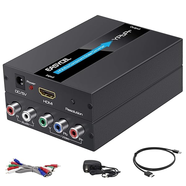 EASYCEL Buy EASYCEL HDMI to Component Converter - 1080P Aluminum RGB Converter with Cables & Scaler Function