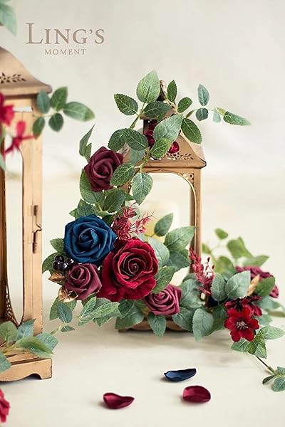 Ling's moment Ling's Moment 25Pcs Deep Navy Blue Roses Artificial Flowers Real Touch Foam for Wedding Bouquets Centerpieces and Home Decor - View 5 of 9