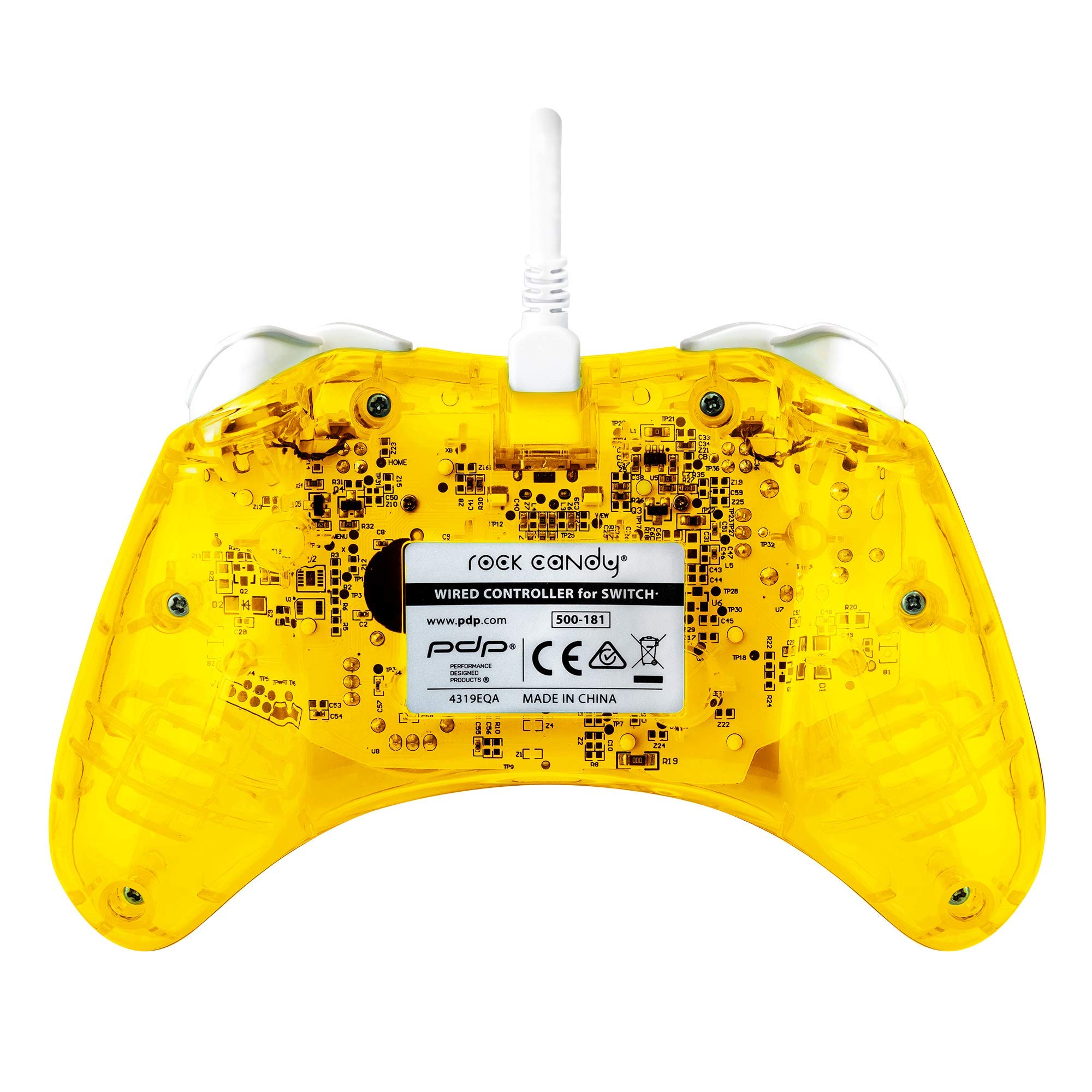 PDP Buy PDP Rock Candy Wired Gaming Switch Pro Controller - Pineapple Pop Yellow - OLED Compatible & Durable Travel Gift - View 7 of 9
