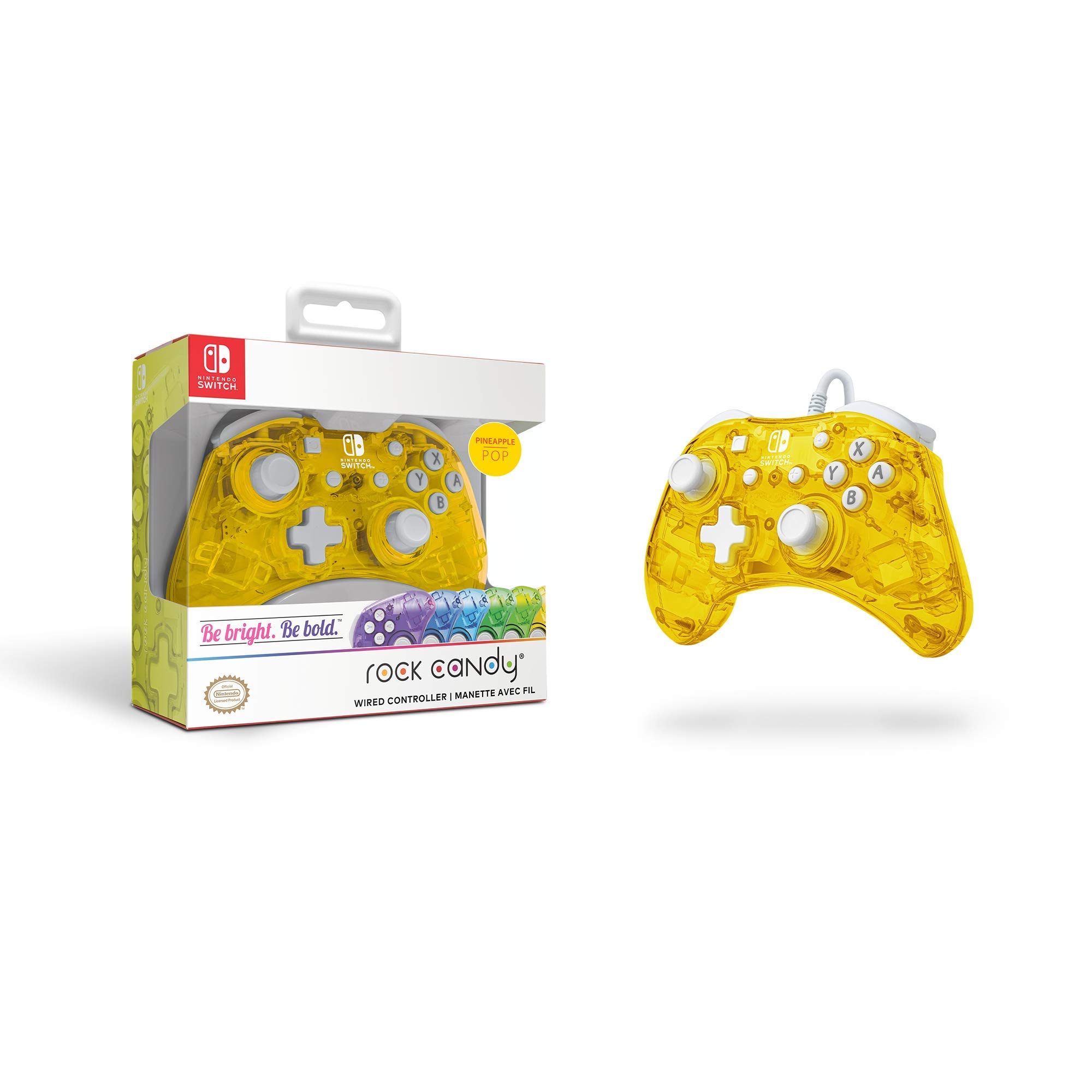 PDP Buy PDP Rock Candy Wired Gaming Switch Pro Controller - Pineapple Pop Yellow - OLED Compatible & Durable Travel Gift - View 8 of 9