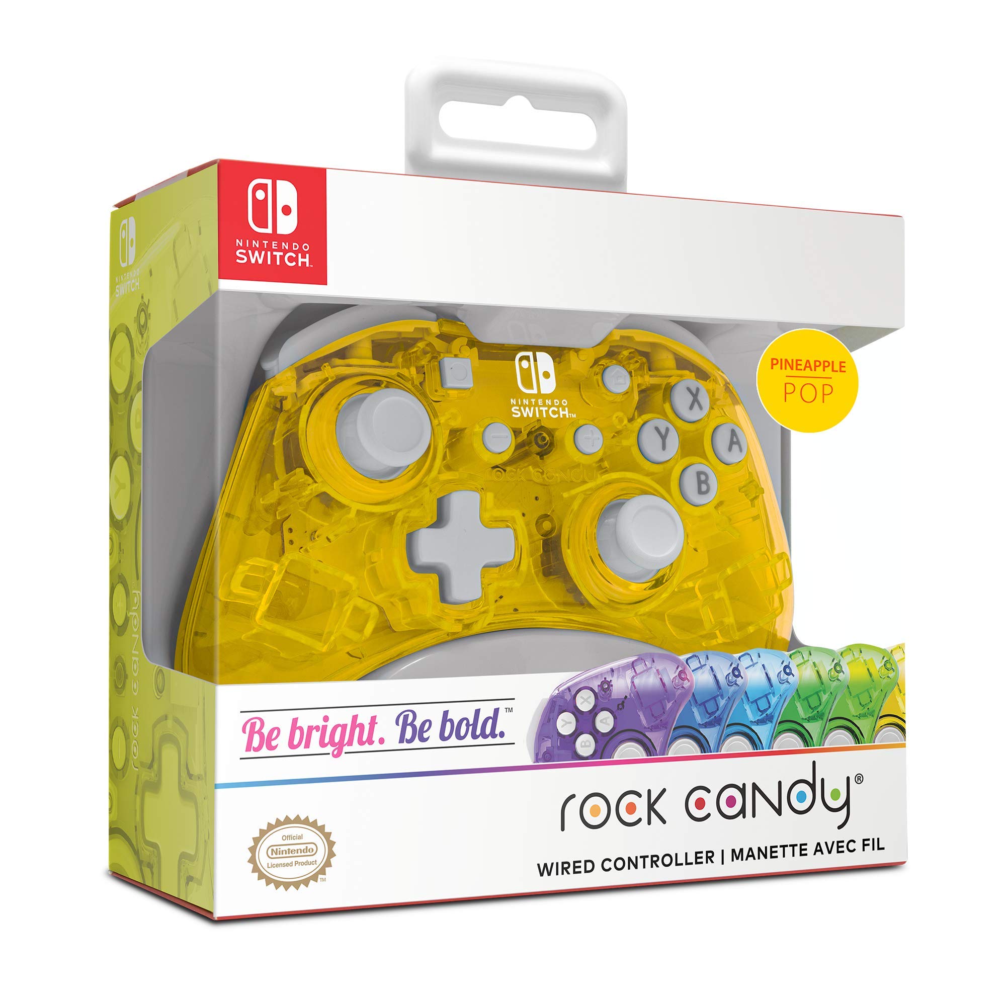 PDP Buy PDP Rock Candy Wired Gaming Switch Pro Controller - Pineapple Pop Yellow - OLED Compatible & Durable Travel Gift - View 9 of 9