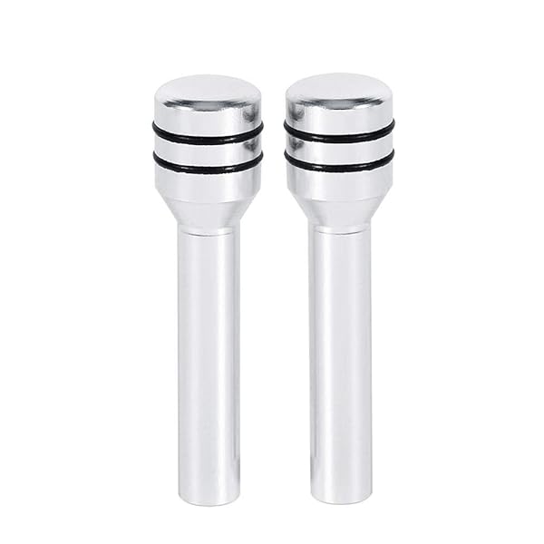 VGEBY 2PCS Aluminum Interior Door Lock Knob & Pins Cover for Car - Silver Finish