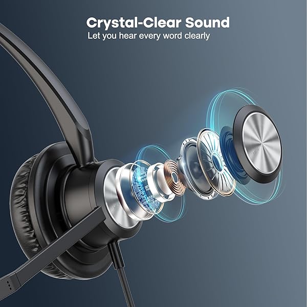 MKJ RJ9 Cisco Headset for Office Phones Noise Cancelling Microphone Compatible with CP-7821 7841 7942G 7945G 7960 7961G 7962G 7965G 7970 7971G 7975G 8811 8841 9951 - View 6 of 7