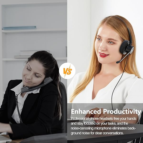 MKJ RJ9 Cisco Headset for Office Phones Noise Cancelling Microphone Compatible with CP-7821 7841 7942G 7945G 7960 7961G 7962G 7965G 7970 7971G 7975G 8811 8841 9951 - View 7 of 7