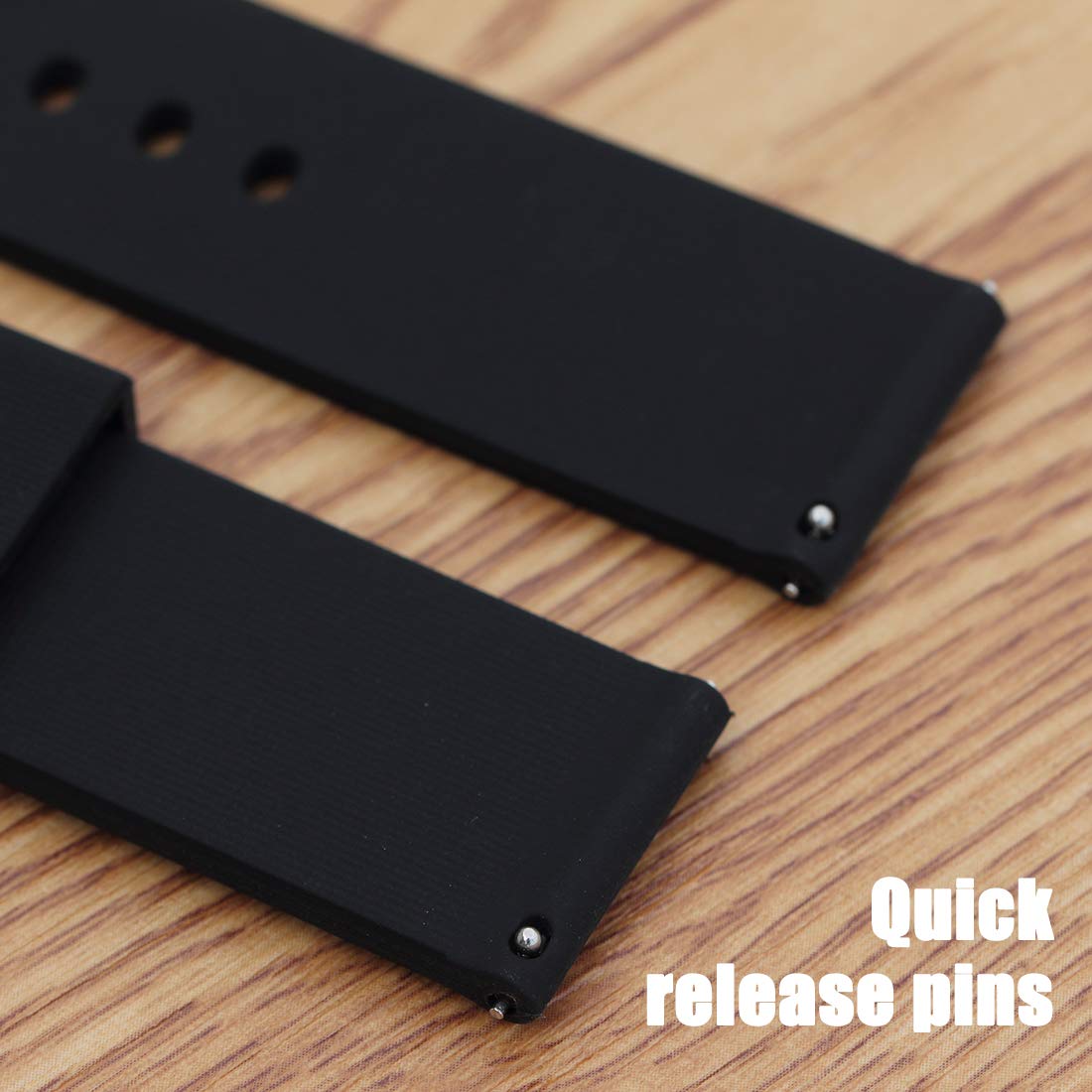 Wellfit 22mm Silicone Watch Strap Quick Release Rubber Band in Black for Comfortable and Stylish Wear - View 6 of 7