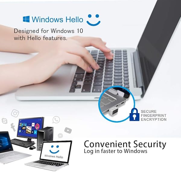 ARCANITE ARCANITE USB Fingerprint Reader for Windows 11/10 - 0.05s 360-Degree Sensor for Secure Login & Desktop Security - View 2 of 8