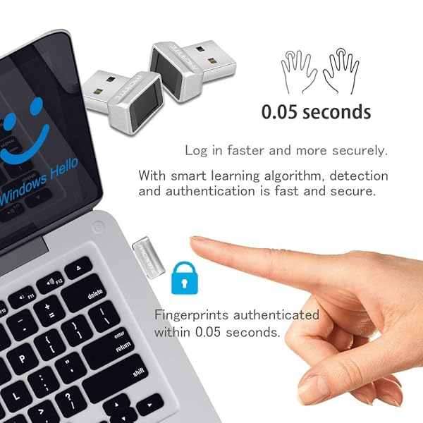 ARCANITE ARCANITE USB Fingerprint Reader for Windows 11/10 - 0.05s 360-Degree Sensor for Secure Login & Desktop Security - View 5 of 8