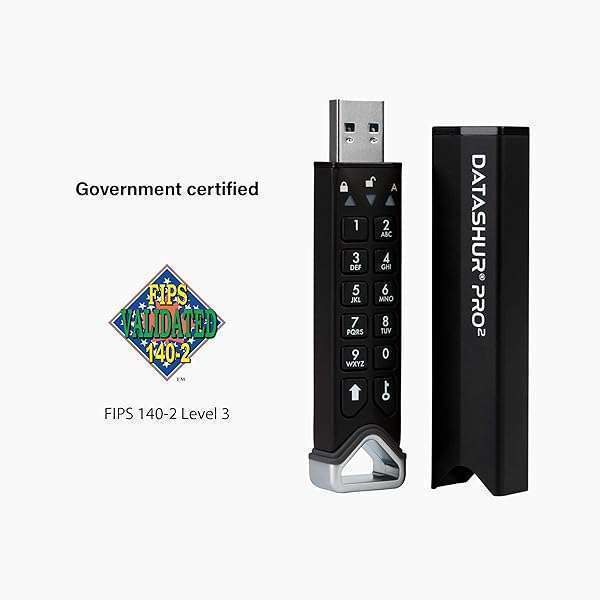 iStorage iStorage datAshur PRO2 32GB: Secure FIPS 140-2 Flash Drive | Password Protected & Water/Dust Resistant - View 7 of 9