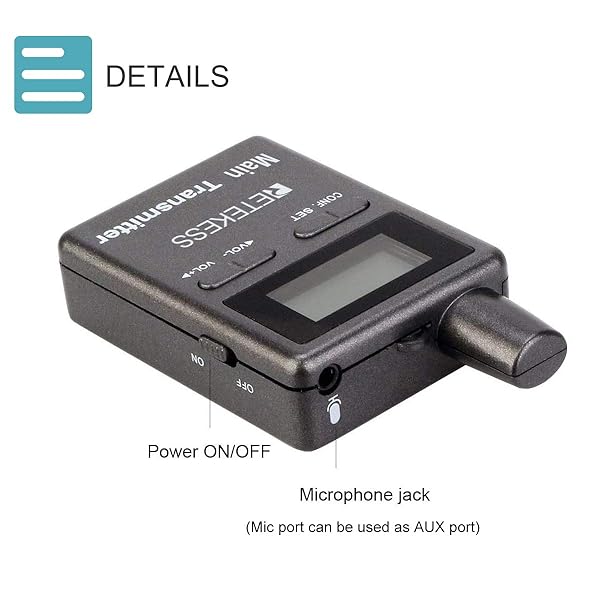 Retekess Retekess TT105 Two Way Tour Guide Headsets for Church Translation and Training with 2 Transmitters and 10 Receivers - View 6 of 11