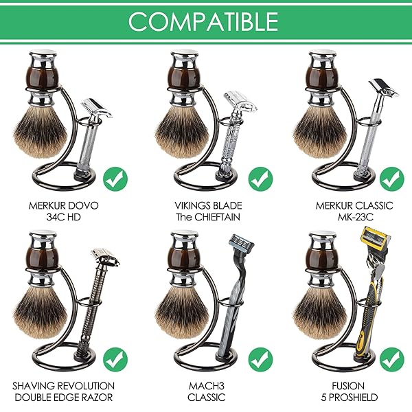 Linkidea Linkidea Stainless Steel Shower Shaving Brush Stand for Vikings Blade Razors - Brushed Nickel Holder - View 2 of 6