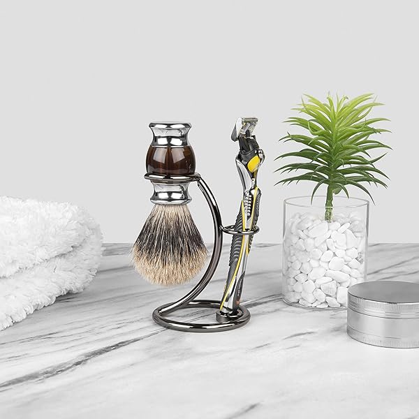 Linkidea Linkidea Stainless Steel Shower Shaving Brush Stand for Vikings Blade Razors - Brushed Nickel Holder - View 5 of 6