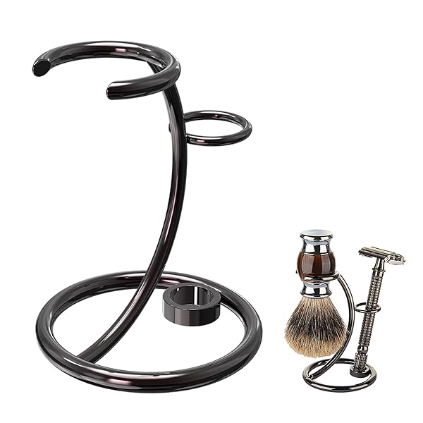 Linkidea Linkidea Stainless Steel Shower Shaving Brush Stand for Vikings Blade Razors - Brushed Nickel Holder