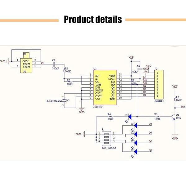 KOOBOOK KOOBOOK 5Pcs MT8870 DTMF Voice Decoder Module for Arduino Telephone Audio Speech Decoding - View 2 of 5