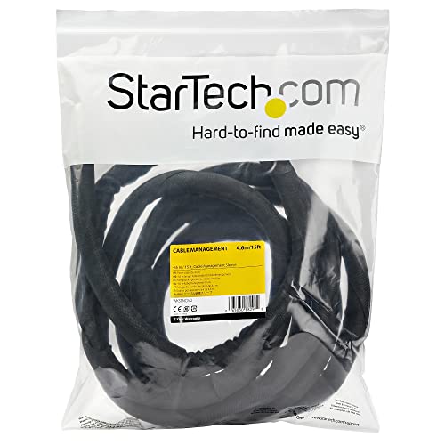 StarTech.com StarTech 15 Foot Cable Management Sleeve Trimmable Fabric Cord Concealer Wire Hider Cord Organizer WKSTNCM2 - View 5 of 5