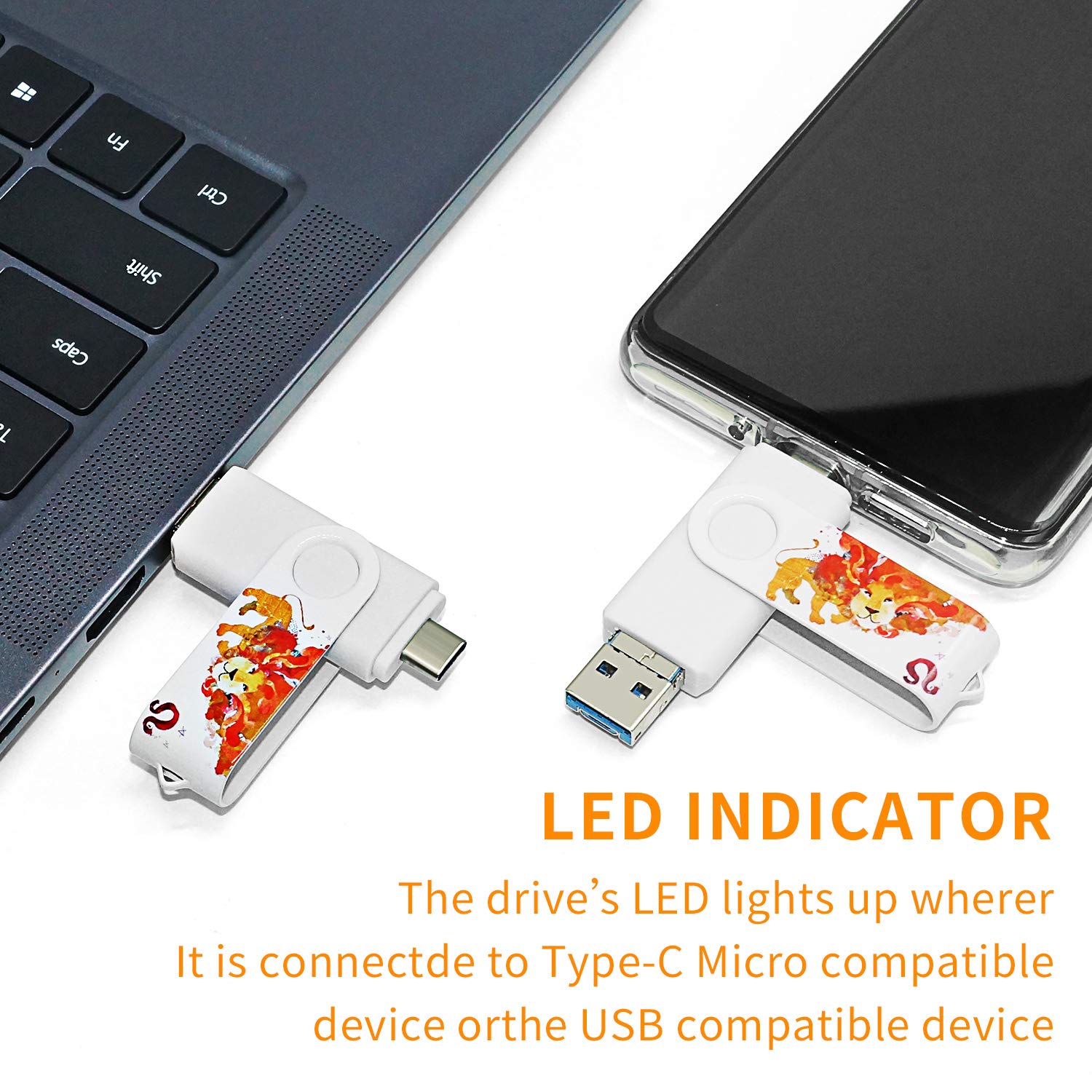 AVOMOCO AVOMOCO 3.1 256GB High Speed Photo Backup Stick for Android Phones and Tablets Compatible with Galaxy LG Google Pixel Huawei One Plus Moto - View 5 of 7