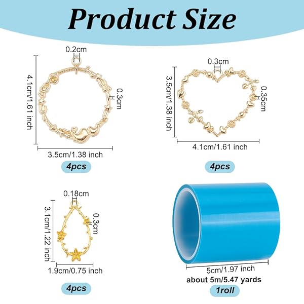 OLYCRAFT OLYCRAFT 12pcs Wreath Bezel Pendants & Seamless Tape for DIY Resin Jewelry Crafts - View 3 of 8