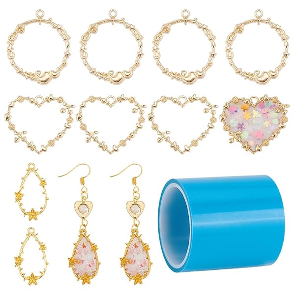 OLYCRAFT OLYCRAFT 12pcs Wreath Bezel Pendants & Seamless Tape for DIY Resin Jewelry Crafts - View 2 of 8