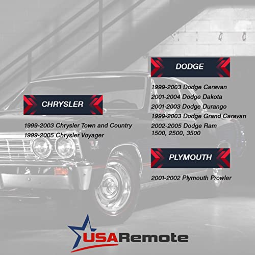 USARemote Key Fob for 1999-2005 Chrysler Dodge Plymouth Keyless Entry Remote Set of 2 04686481 Y160-PT - View 4 of 9