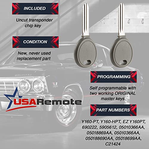 USARemote Key Fob for 1999-2005 Chrysler Dodge Plymouth Keyless Entry Remote Set of 2 04686481 Y160-PT - View 6 of 9