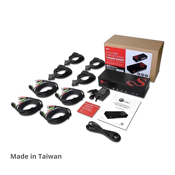 SIIG SIIG 4-Port DVI Dual-Link KVM Switch Smart Console USB 3.0 Multi-Media CE-DV0211-S1 for Efficient Device Management - View 9 of 9