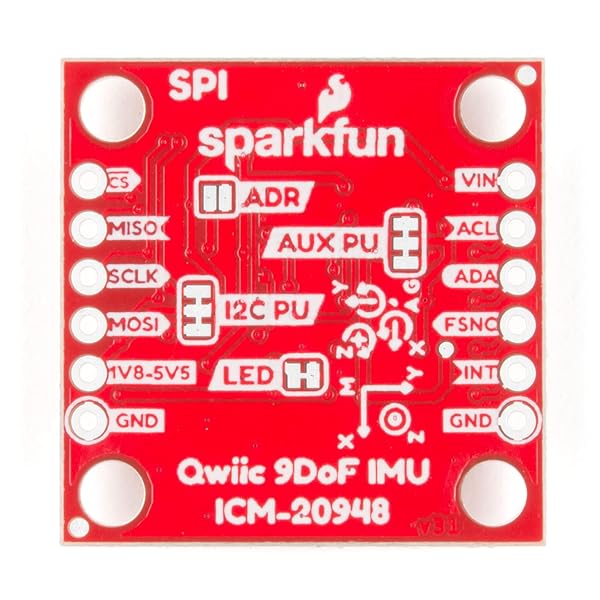 SparkFun SparkFun 9DoF IMU Breakout ICM-20948: Low Power 9-Axis Motion Tracking with I2C/SPI & Qwiic Connection - View 4 of 9