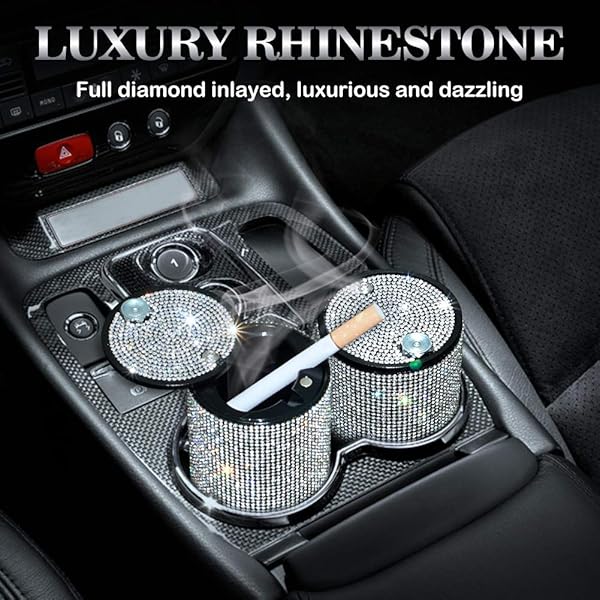 eing Detachable Stainless Car Ashtray with Lid Easy Clean Up for Home Office and Car Black - View 2 of 7