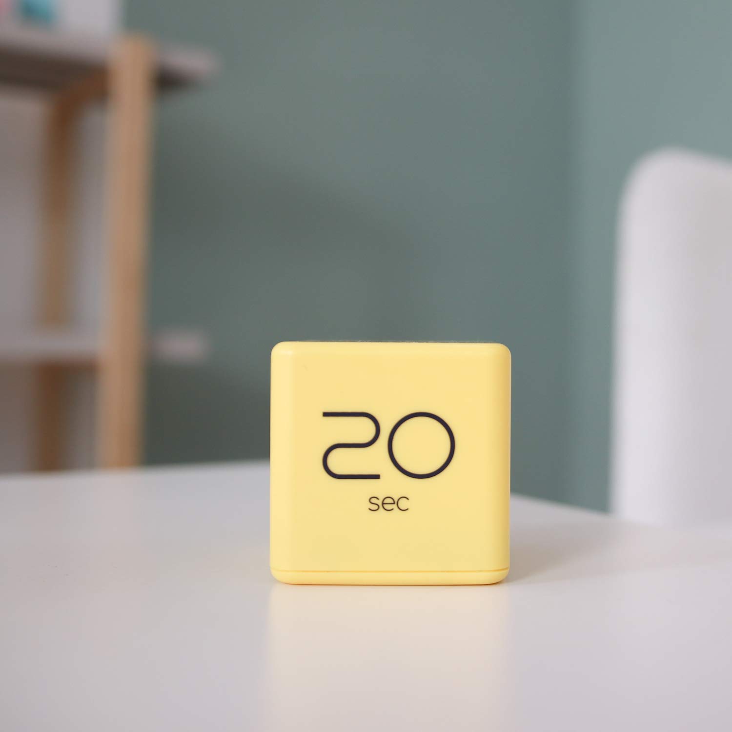 mooas Mooas Cube Timer Yellow Flip Block Timer for Kids ADHD Classroom Kitchen Desk Workout Cooking Study 10 20 30 60 Seconds Settings - View 3 of 9