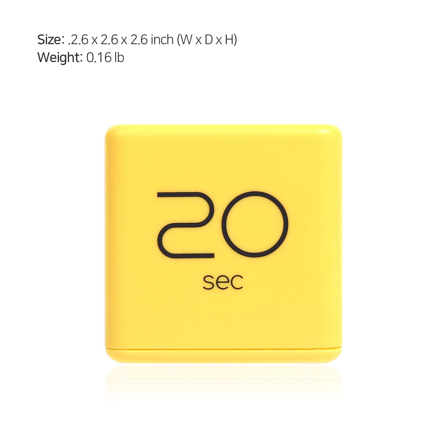 mooas Mooas Cube Timer Yellow Flip Block Timer for Kids ADHD Classroom Kitchen Desk Workout Cooking Study 10 20 30 60 Seconds Settings - View 4 of 9