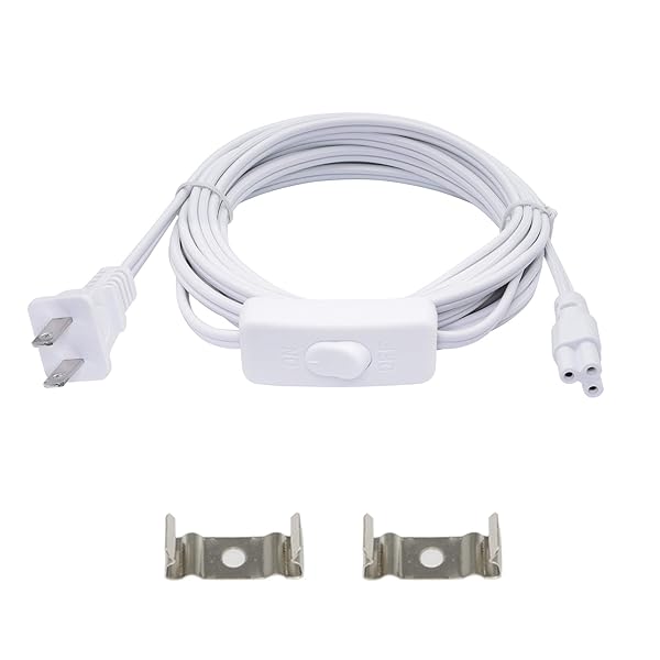 SinLoon SinLoon UL-LP Certified 18AWG LED Wire Connector Power Cord with On/Off Switch for T5 T8 Tube - 13.1FT Extension Cable