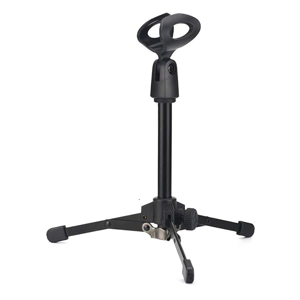 Vilihy Vilihy Foldable Tripod Desktop Microphone Stand Holder with Microphone and Phone Clips for Streaming and Recording - View 4 of 6