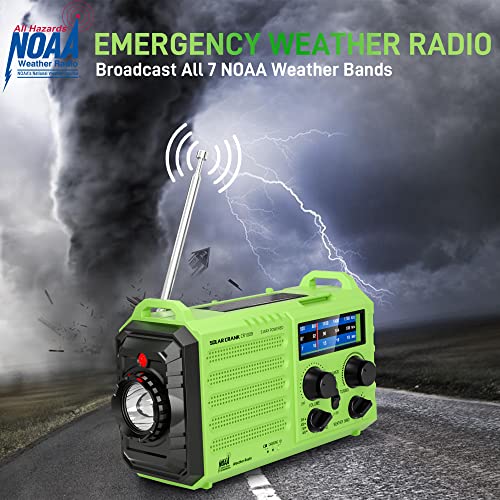 OnLyee OnLyee Hand Crank Radio Emergency Weather Solar Portable 5-Way Power AM FM SW NOAA with LED Flashlight Reading Lamp Power Bank SOS Alarm - View 3 of 9