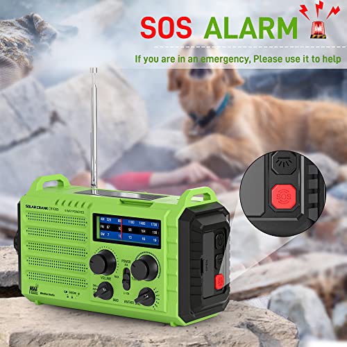OnLyee OnLyee Hand Crank Radio Emergency Weather Solar Portable 5-Way Power AM FM SW NOAA with LED Flashlight Reading Lamp Power Bank SOS Alarm - View 7 of 9
