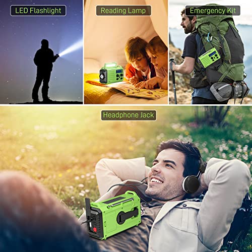 OnLyee OnLyee Hand Crank Radio Emergency Weather Solar Portable 5-Way Power AM FM SW NOAA with LED Flashlight Reading Lamp Power Bank SOS Alarm - View 8 of 9