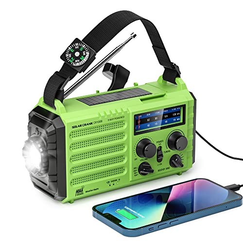 OnLyee OnLyee Hand Crank Radio Emergency Weather Solar Portable 5-Way Power AM FM SW NOAA with LED Flashlight Reading Lamp Power Bank SOS Alarm - View 2 of 9