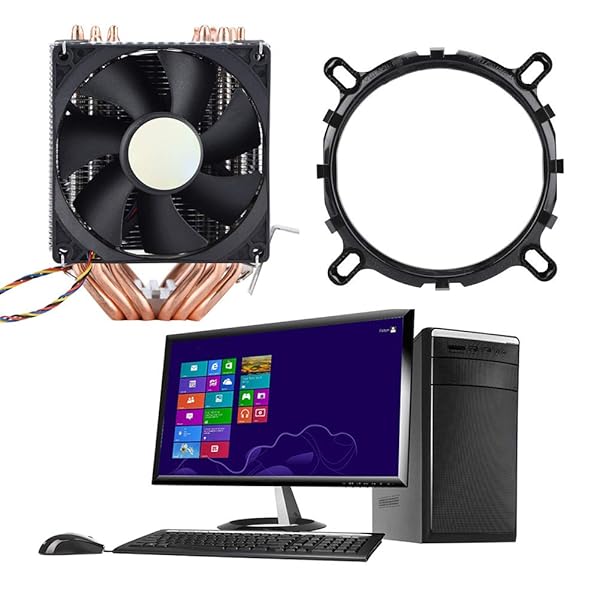 Zopsc Zopsc CPU Cooler with 6 Heatpipes for Efficient Cooling and Quiet Operation 800-2200 RPM - View 2 of 9