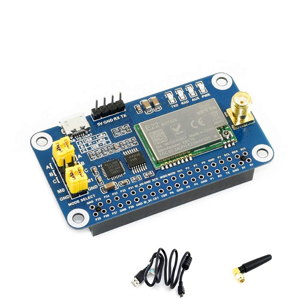 Coolwell Waveshare SX1262 LoRa HAT for Raspberry Pi Arduino STM32 81 Signal Channels 915MHz Frequency 5km Data Transmission