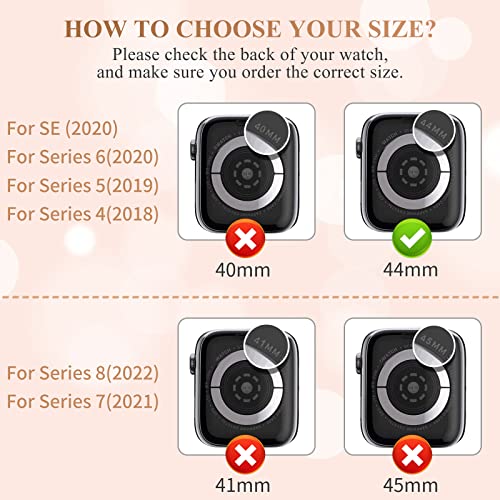 RICHONE RICHONE 5Pack Apple Watch SE Series 6 5 4 Protector Case Bling Crystal Diamonds 44mm Cover Bumper Frame Accessories 5 Colors - View 4 of 11