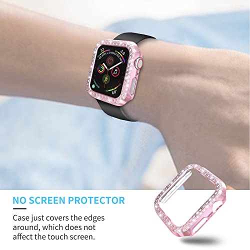 RICHONE RICHONE 5Pack Apple Watch SE Series 6 5 4 Protector Case Bling Crystal Diamonds 44mm Cover Bumper Frame Accessories 5 Colors - View 6 of 11