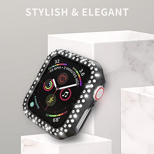RICHONE RICHONE 5Pack Apple Watch SE Series 6 5 4 Protector Case Bling Crystal Diamonds 44mm Cover Bumper Frame Accessories 5 Colors - View 7 of 11