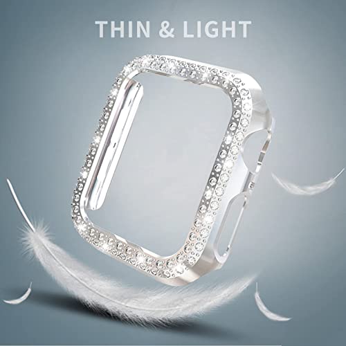 RICHONE RICHONE 5Pack Apple Watch SE Series 6 5 4 Protector Case Bling Crystal Diamonds 44mm Cover Bumper Frame Accessories 5 Colors - View 9 of 11